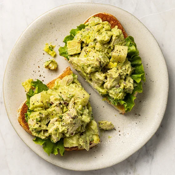 Avocado Chicken Salad with Jicama and Banana Peppers