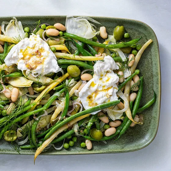 Lemony Bean Salad with Burrata