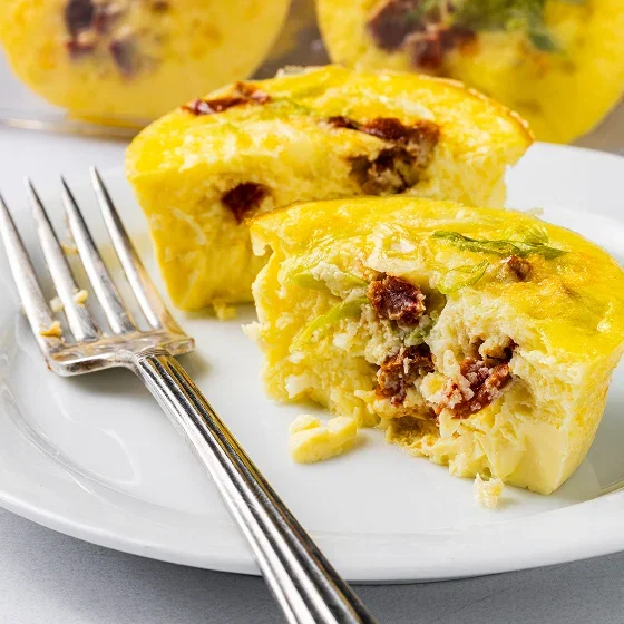 Sun-Dried Tomato, Scallion, and Feta Egg Bites