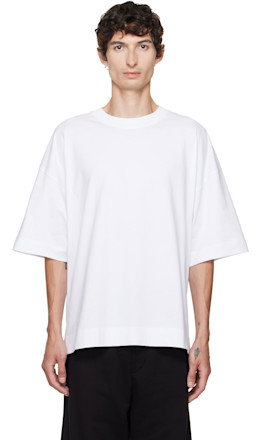 White Dropped Shoulder T-shirt - Dries Van Noten