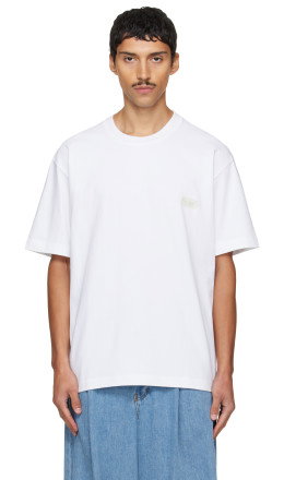 White Solid Back Logo T-shirt - Solid Homme