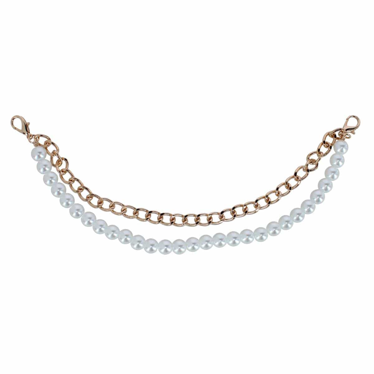 Image of CTM® Gold Trucker Hat Chain Accessory with Pearls