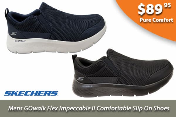 Skechers Mens GOwalk Flex Impeccable II Comfortable Slip On Shoes