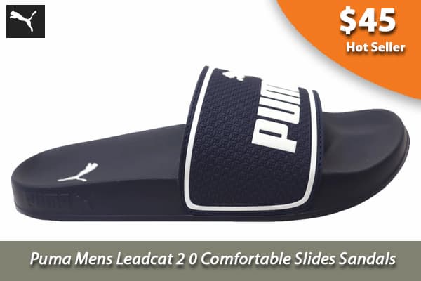Puma Mens Leadcat 2 0 Comfortable Slides Sandals Peacoat Puma White