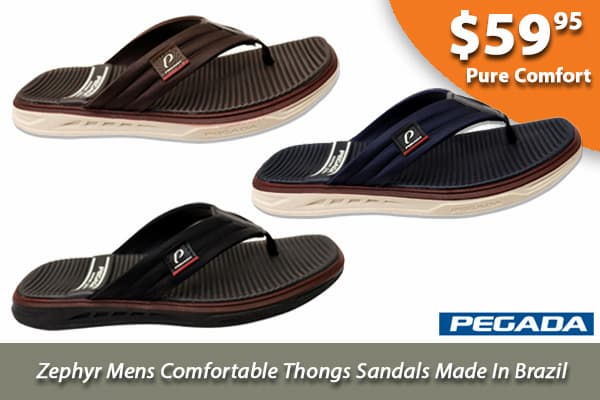 Pegada Zephyr Mens Comfortable Thongs Sandals Made In Brazil
