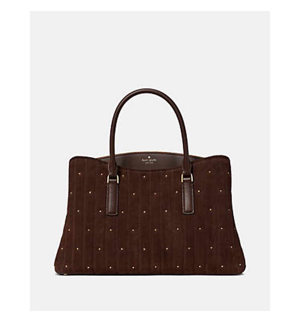 Thompson Street Quilted Suede Satchel Bag