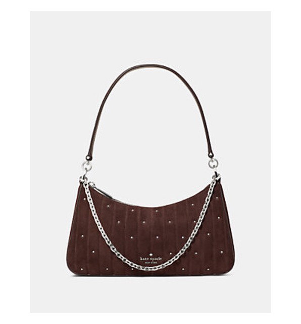 Margot Quilted Suede Shoulder Bag