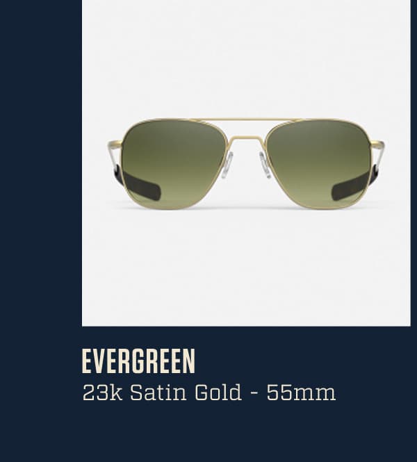 Aviator - 23k Satin Gold & Evergreen