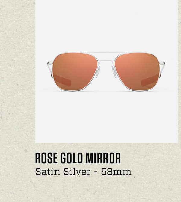 Aviator - Satin Silver & Rose Gold Mirror