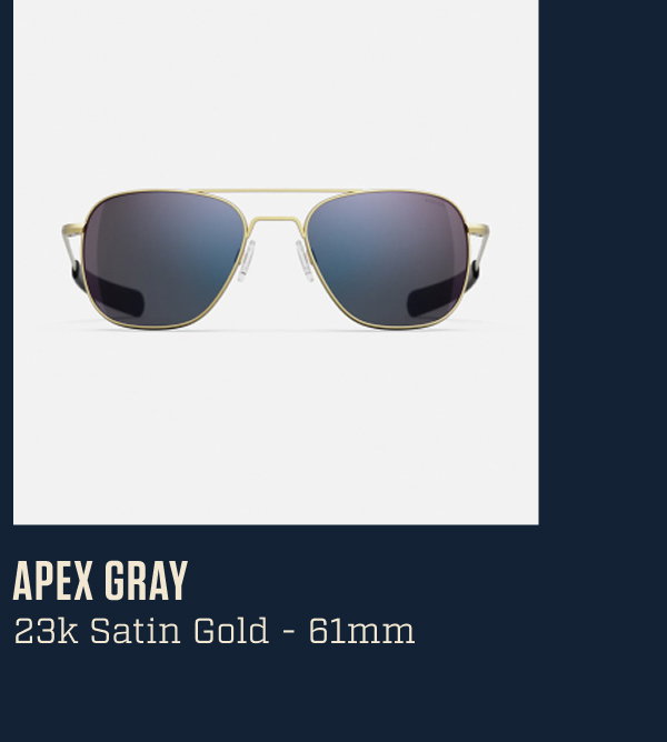 Aviator - 23k Satin Gold & Apex Gray