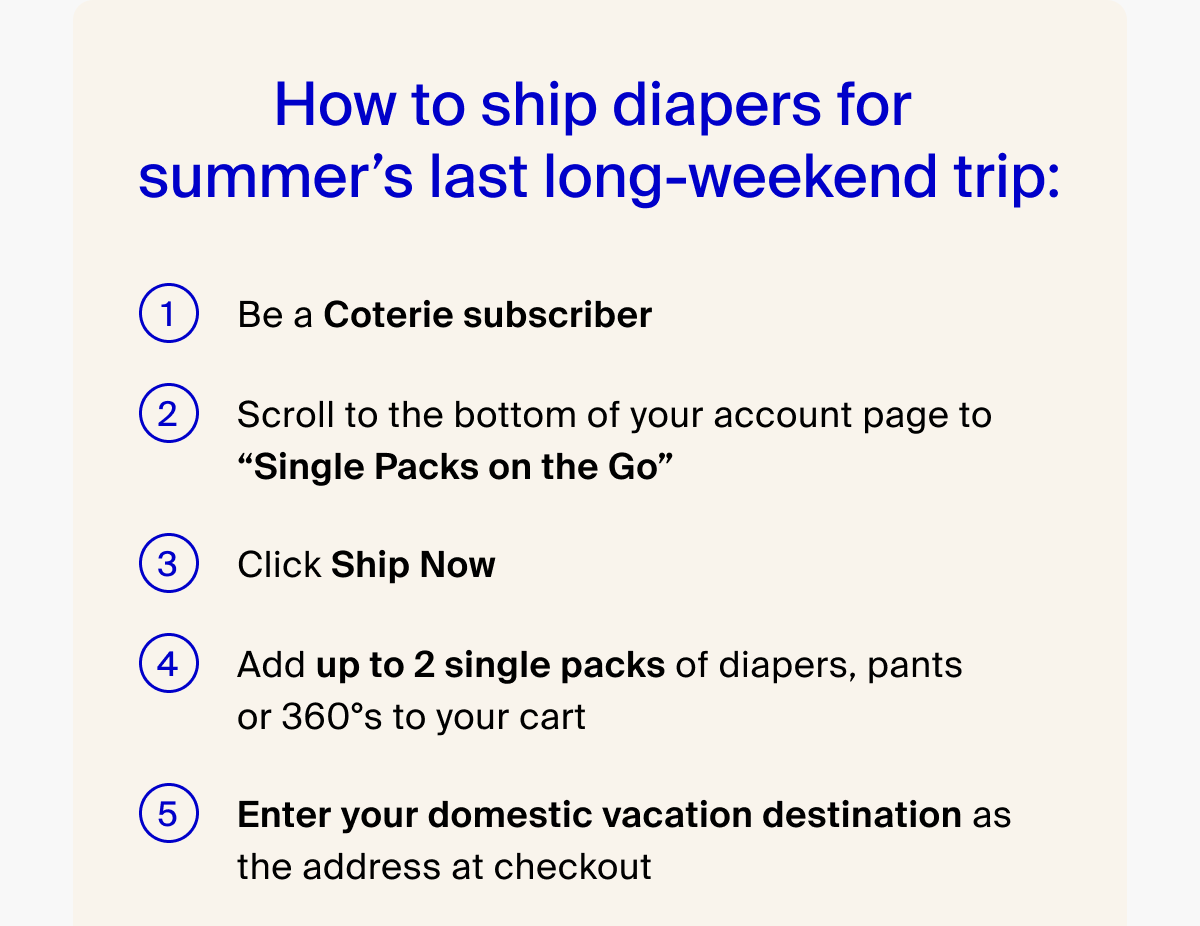 How to ship diapers for summer's last long-weekend trip