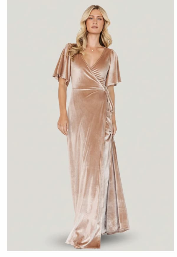 Meghan Velvet Wrap Maxi Dress