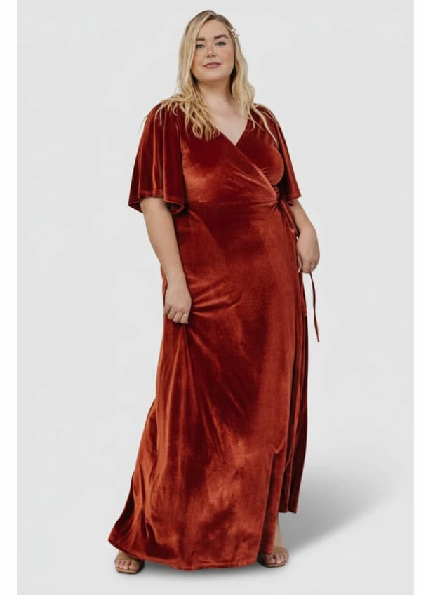 Meghan Velvet Wrap Maxi Dress