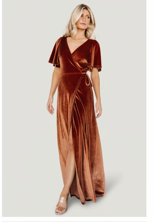 Meghan Velvet Wrap Maxi Dress