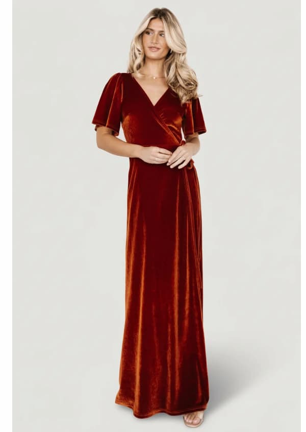 Meghan Velvet Wrap Maxi Dress
