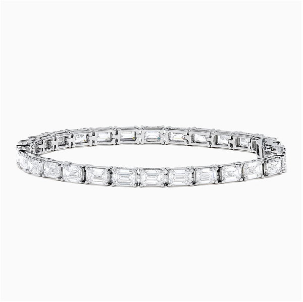 Lab Grown Emerald Cut Diamond 7.50ct Tennis Bracelet in 14K White Gold