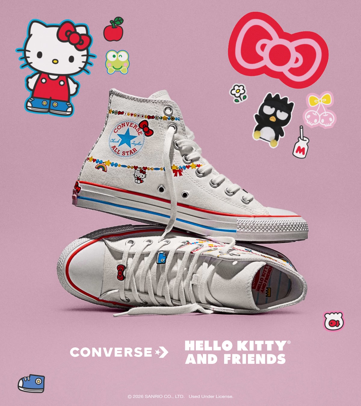 Shop sale Converse shoes, including their collab with Hello Kitty and Friends