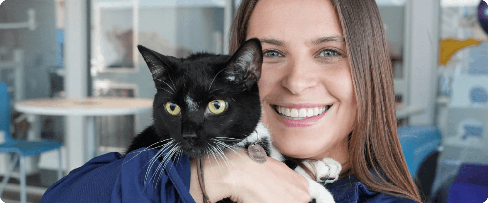 Happy pet and pet parent
