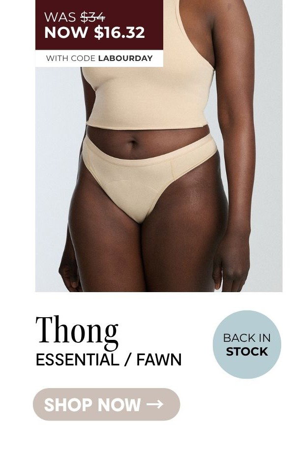 SHOP ESSENTIAL THONG IN FAWN