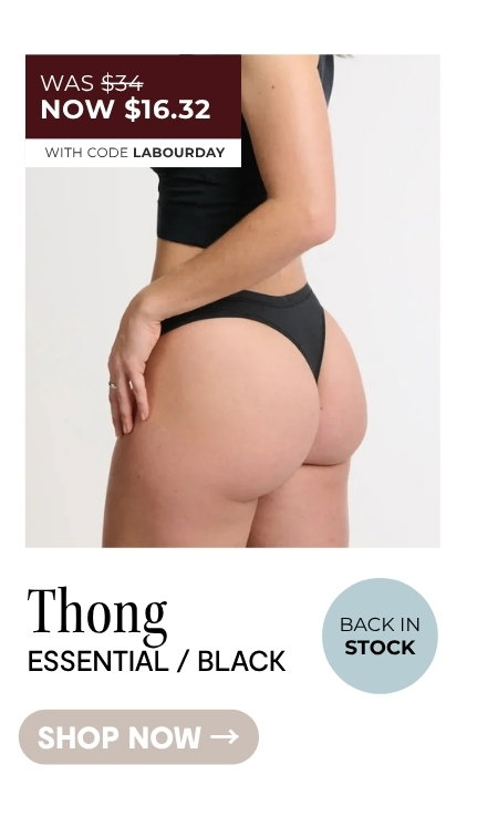 SHOP ESSENTIAL THONG IN BLACK