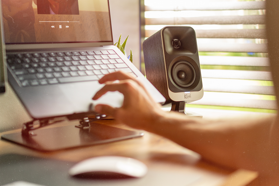 ProMedia Lumina Computer Speaker on desk.