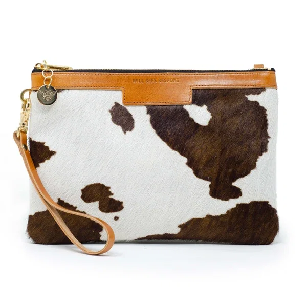 DIANA 2 in 1 CLUTCH in Brown Cow Print