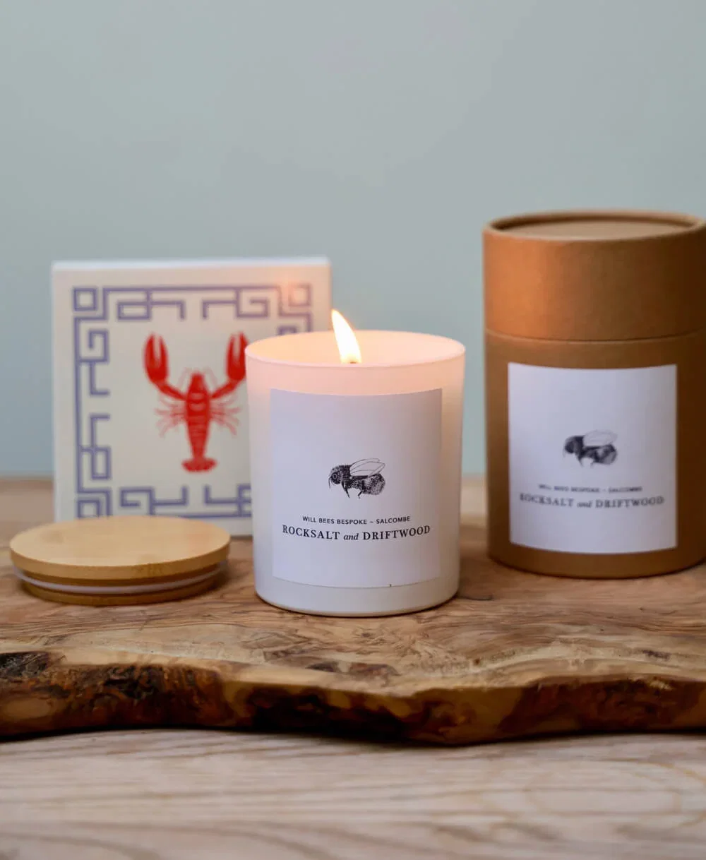 Candle in Rocksalt & Driftwood