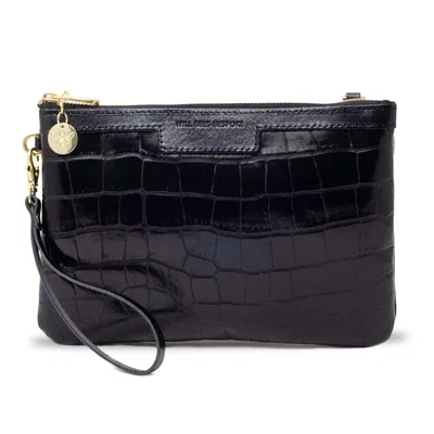 DIANA 2 in 1 CLUTCH in Black Croc