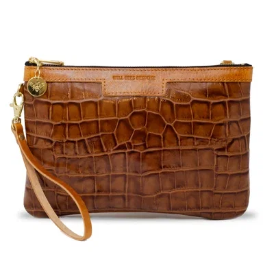 DIANA 2 in 1 CLUTCH in Tan Croc Print