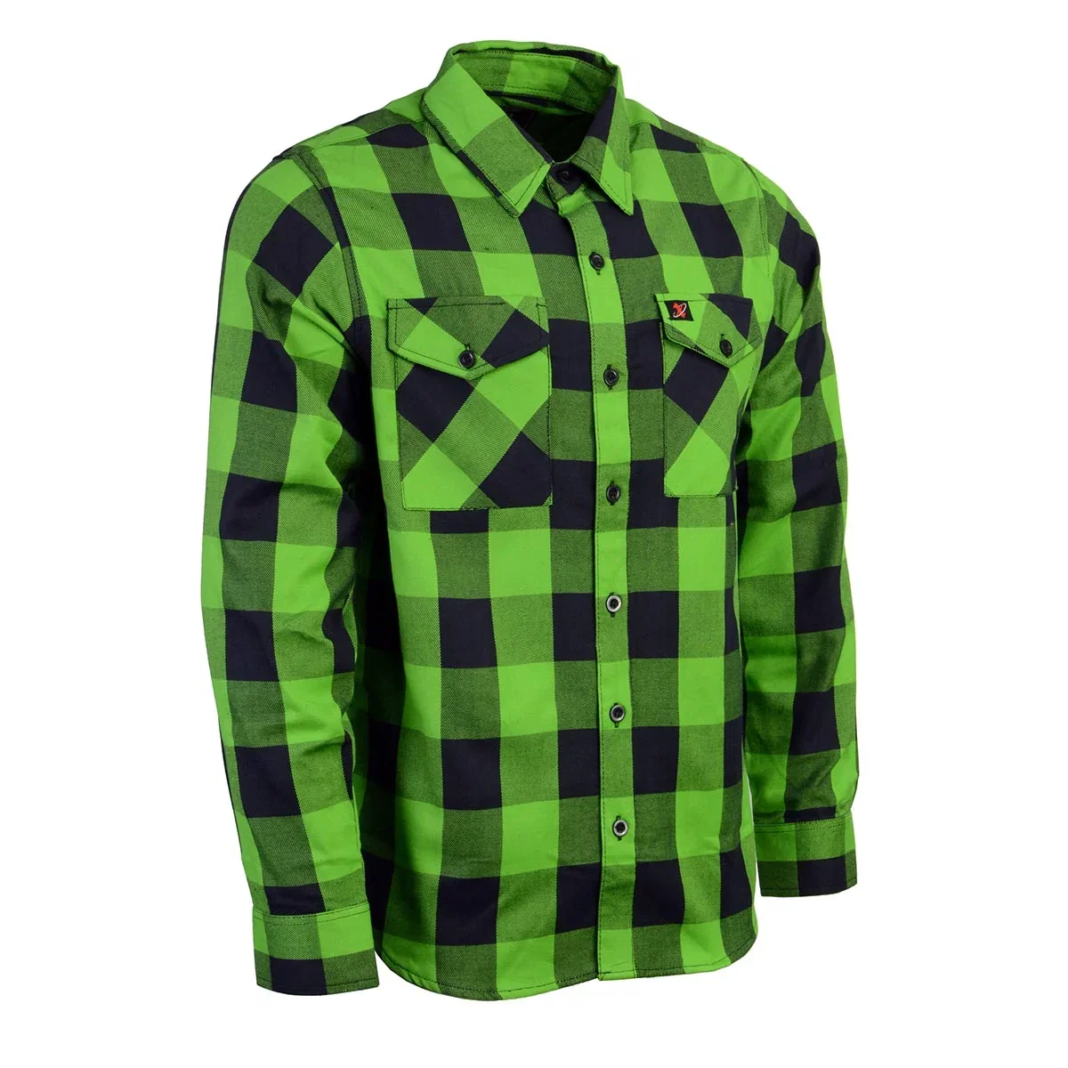 Image of Milwaukee Leather Men’s Plaid Flannel Long Sleeve Shirt with Chest Pockets