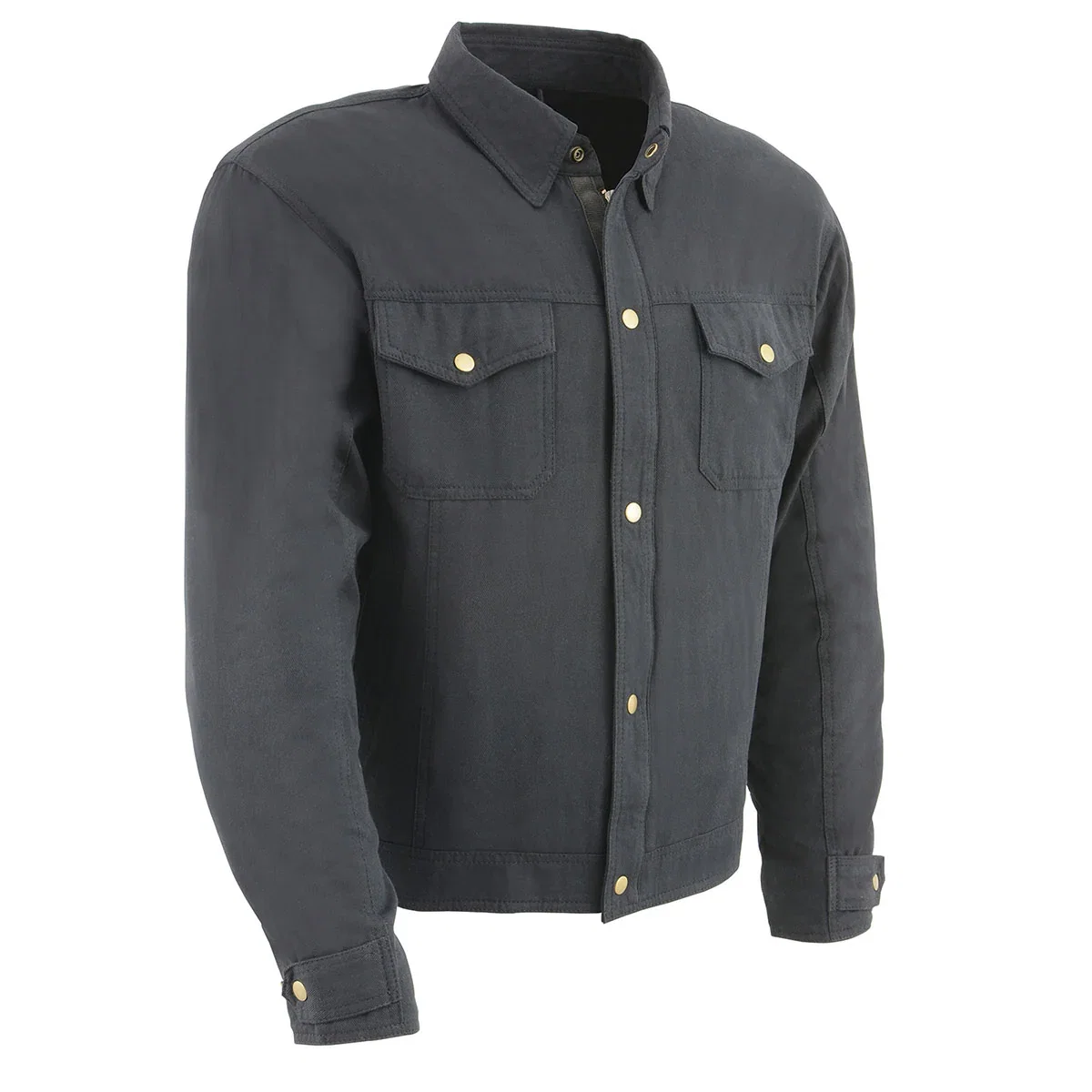 Image of Milwaukee Leather MPM1623 Men's Black CE Armored Long Sleeve Biker Shirt Jacket Reinforced w/ Aramid Fibers