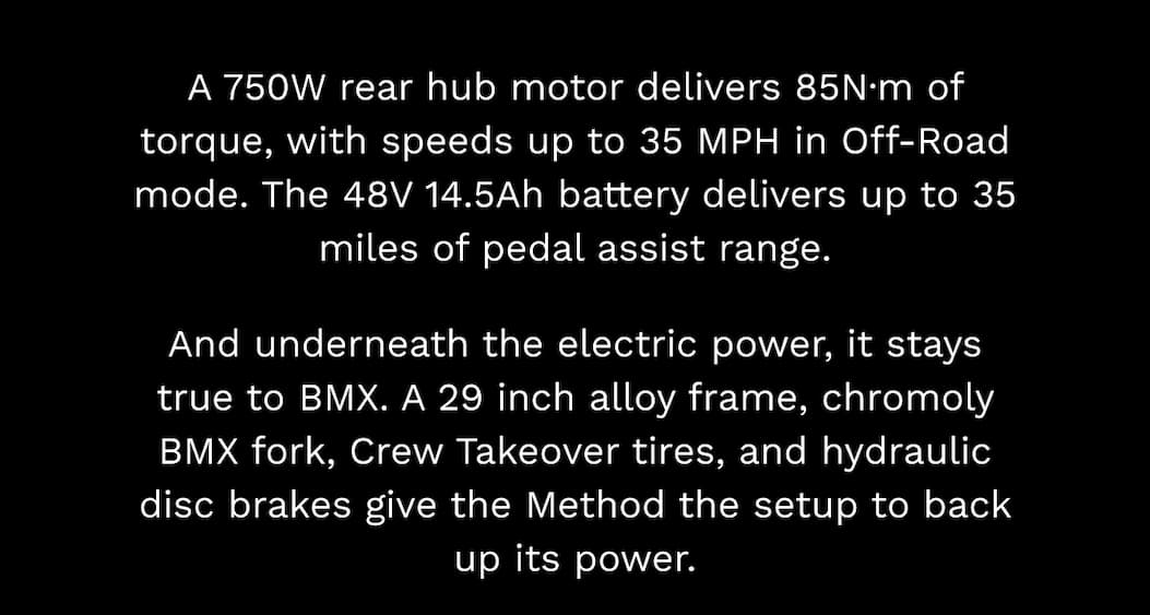 A 750W rear hub motor delivers 85N·m of torque, with speeds up to 35 MPH in Off-Road mode. The 48V 14.5Ah battery delivers up to 35 miles of pedal assist range.