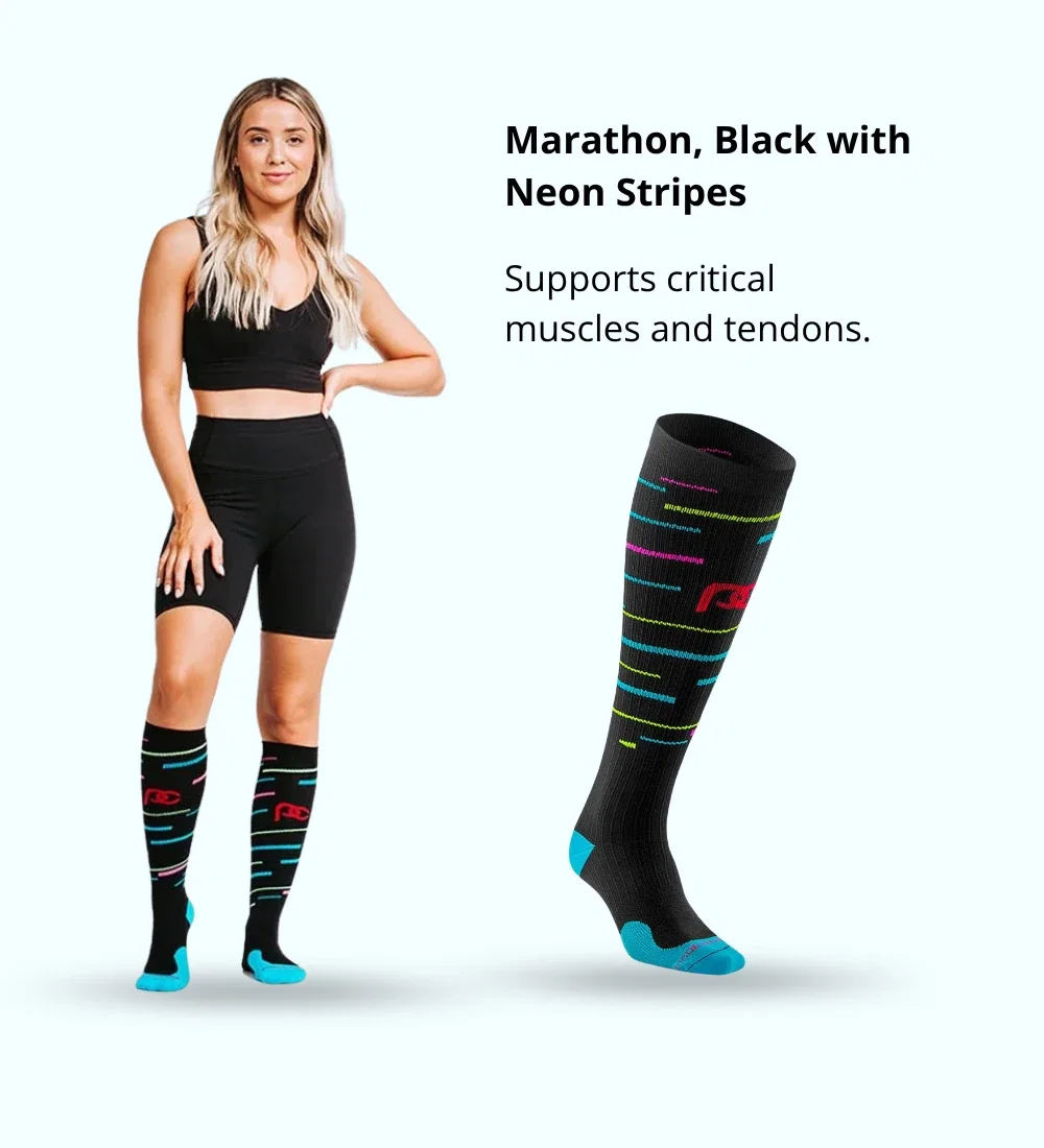 Marathon, Black with Neon Stripes