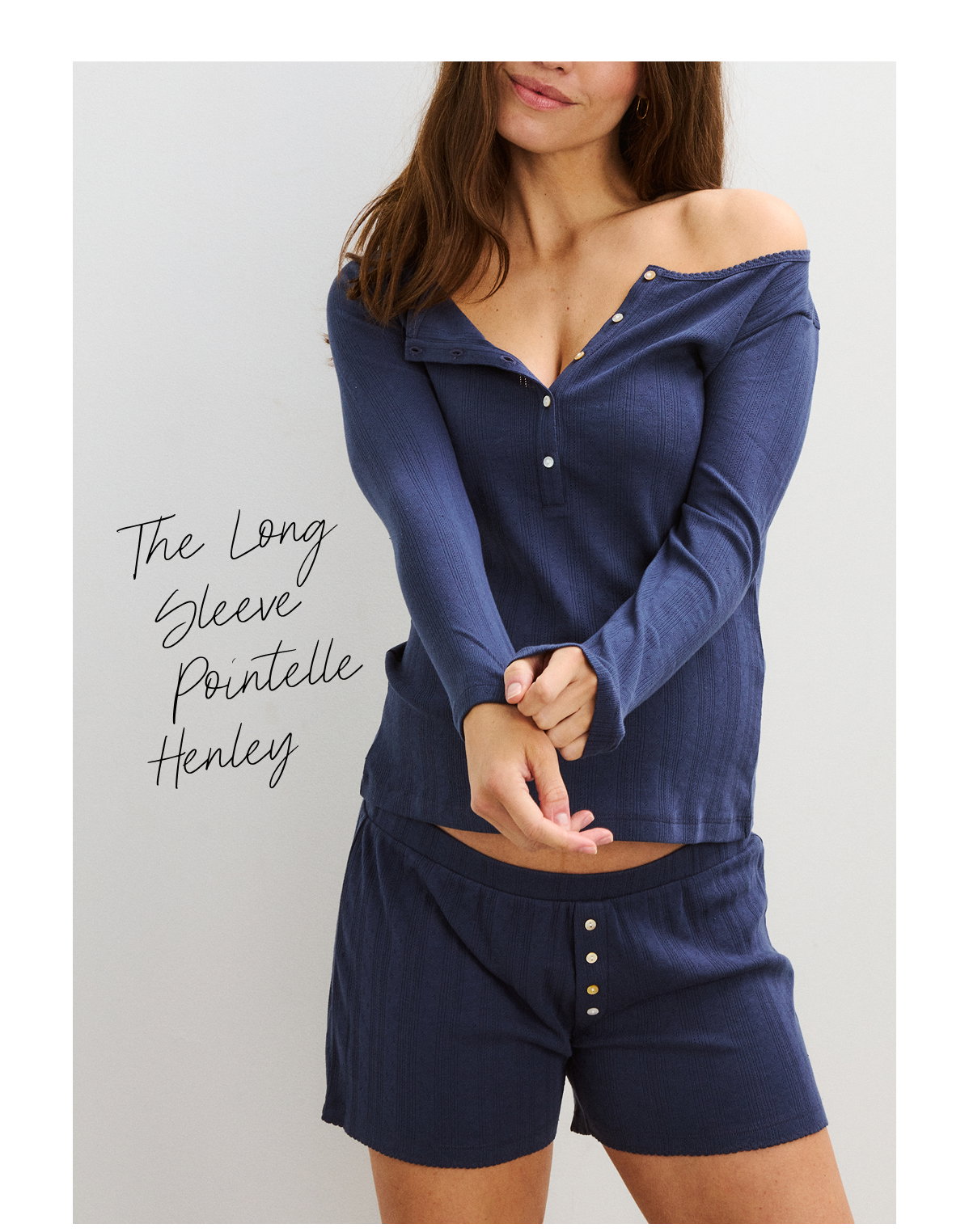 The Long Sleeve Pointelle Henley