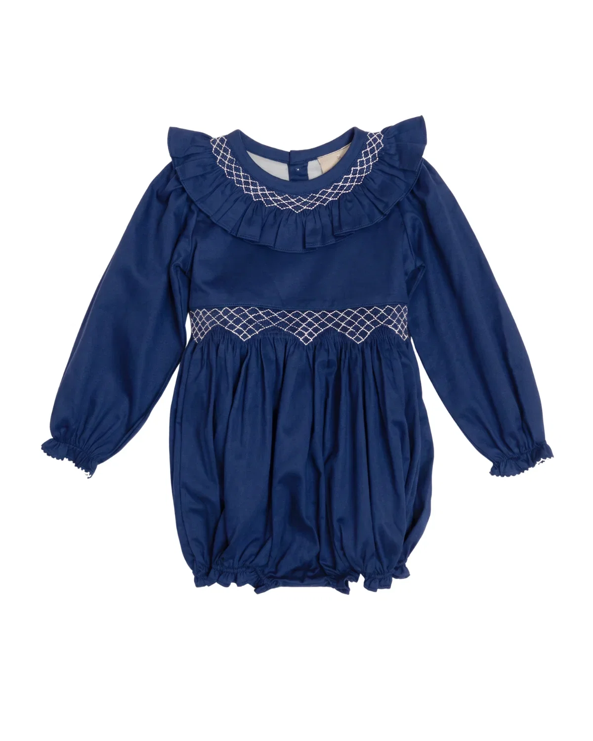 Image of Smocked Navy Josephine Bubble
