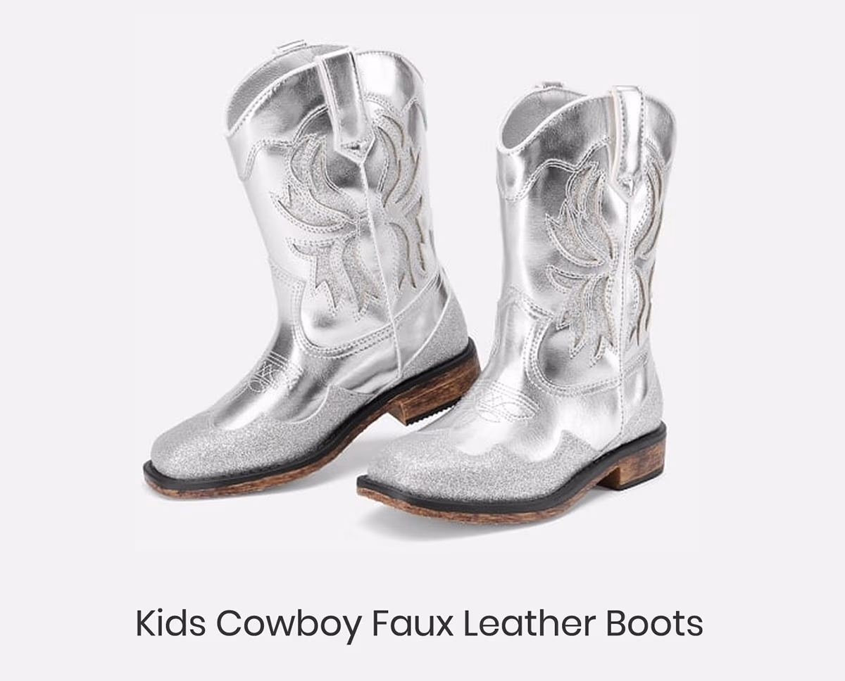 Kids Cowboy Faux Leather Boots