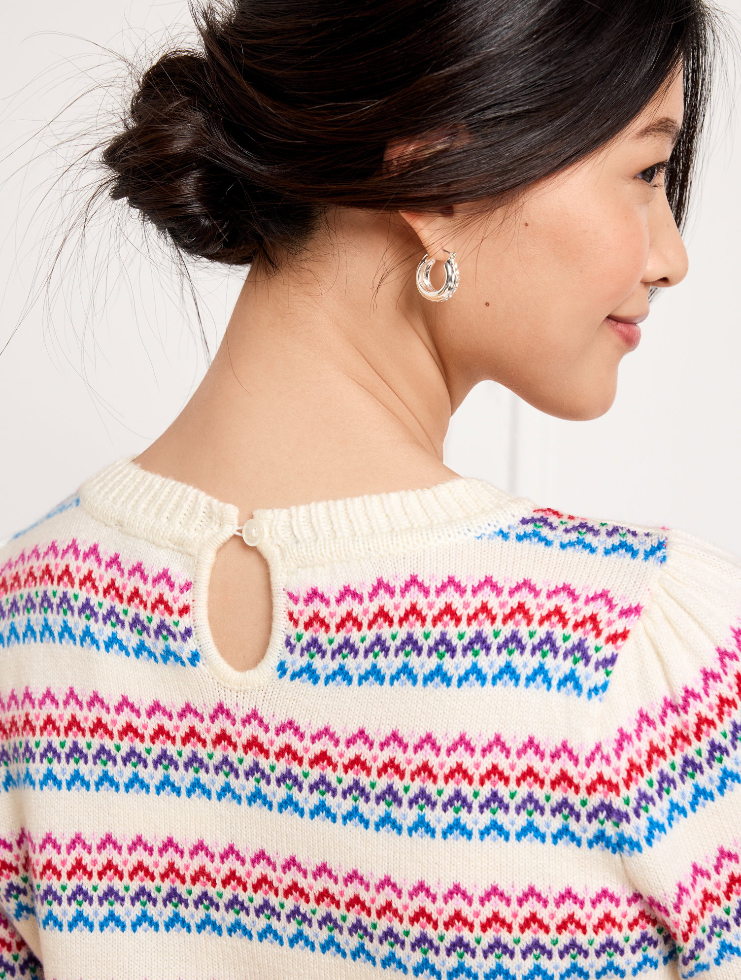Image of Crewneck Sweater - Wave Jacquard