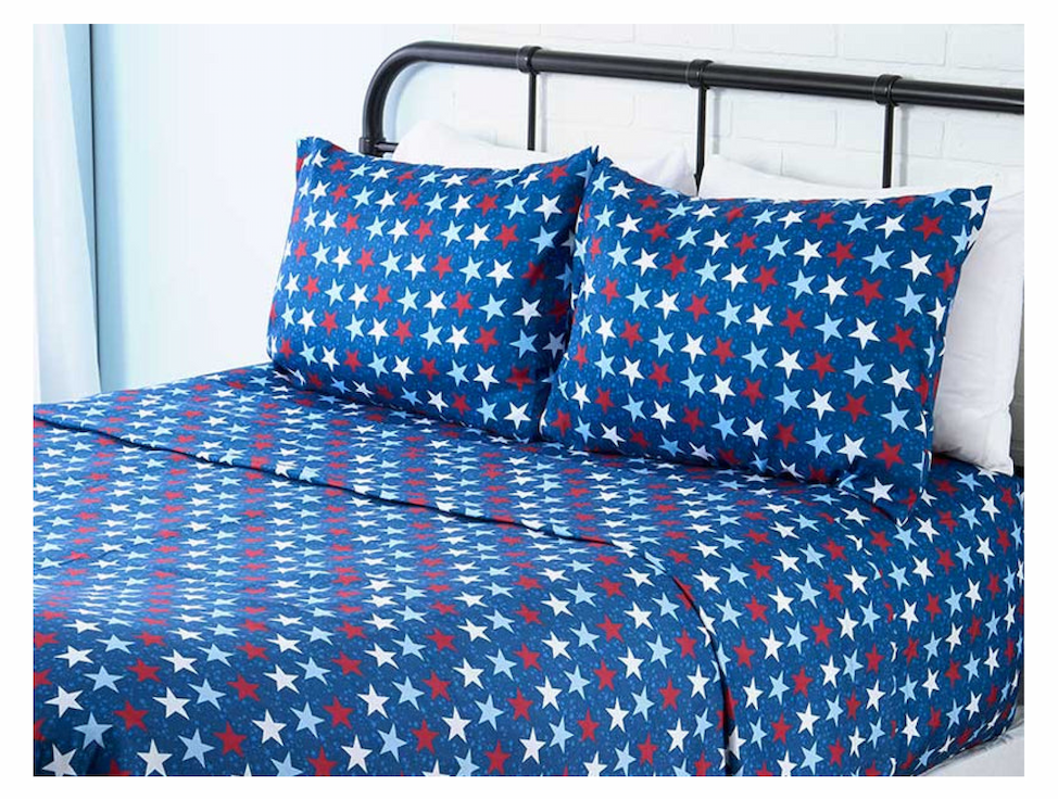 Americana Stars and Stripes Ultra-Soft 4-Pc. Sheet Set, Full/Queen or King