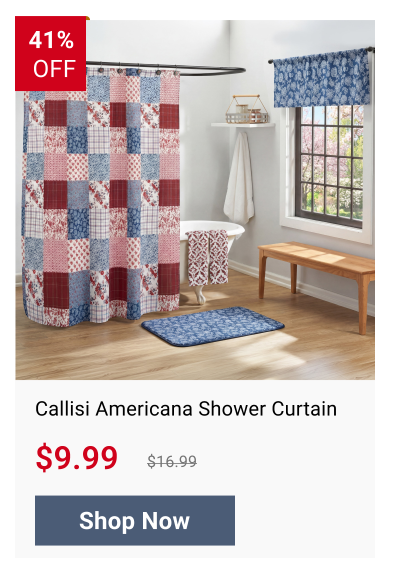 Callisi Americana Shower Curtain, Rug, Hand Towels, Valance, or Hooks