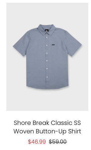 Shore Break Classic Short Sleeve Woven Button-Up Shirt
