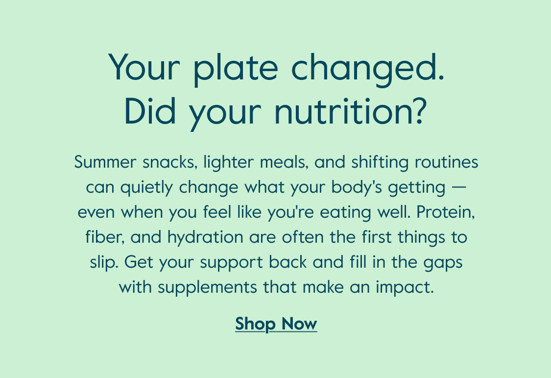 Your plate changed. Did your nutrition? - Shop Now
