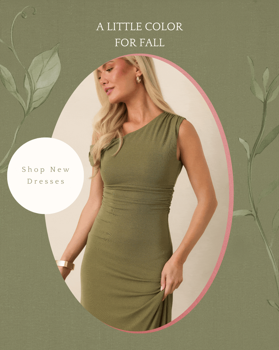 "A little color for fall. Shop new dresses."