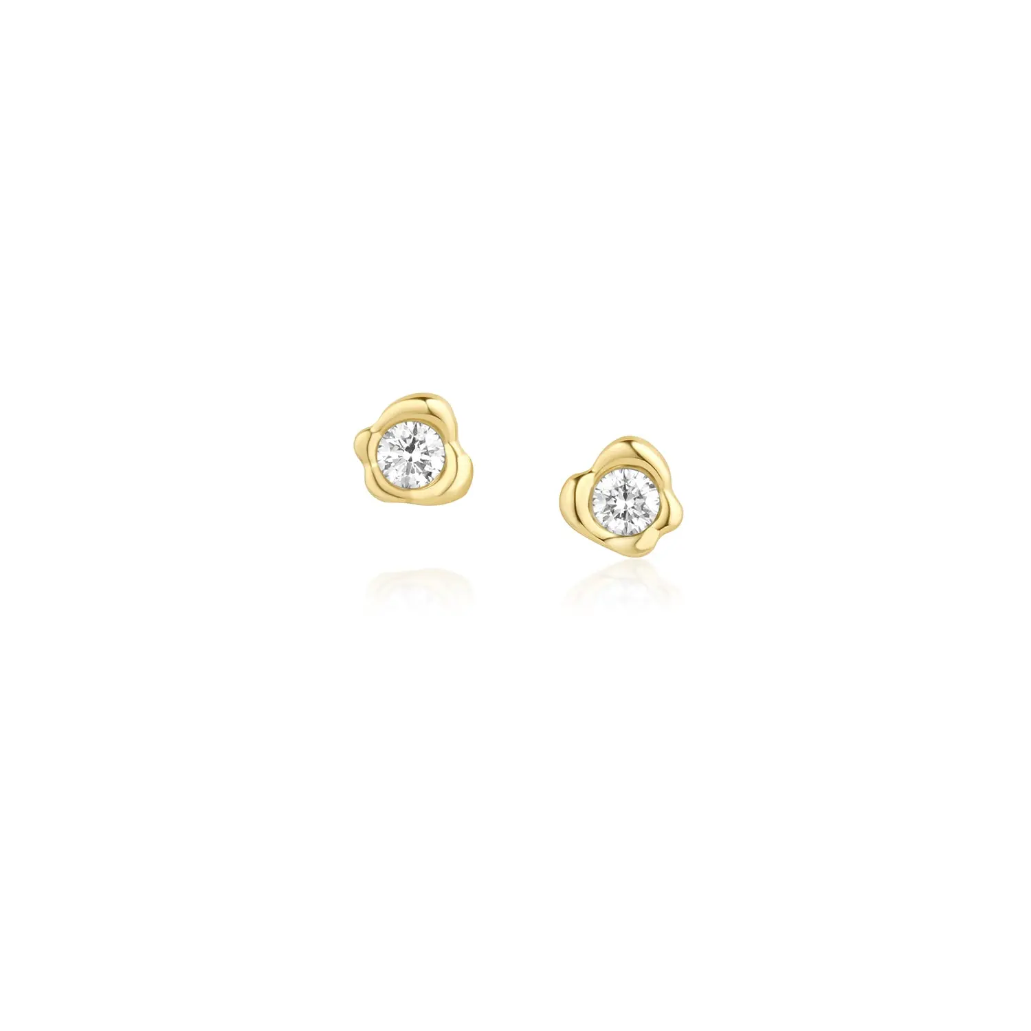 Image of White Diamond Abstract Bezel Studs