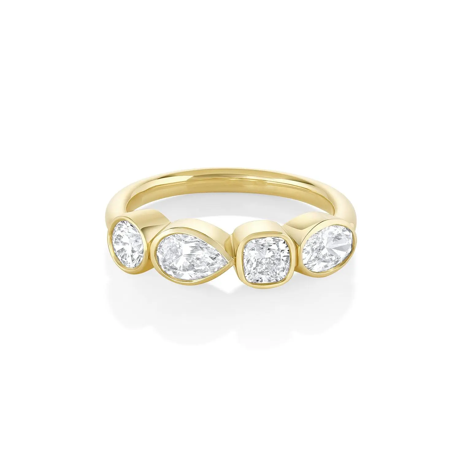 Image of White Diamond Mixed Shape Bezel Band