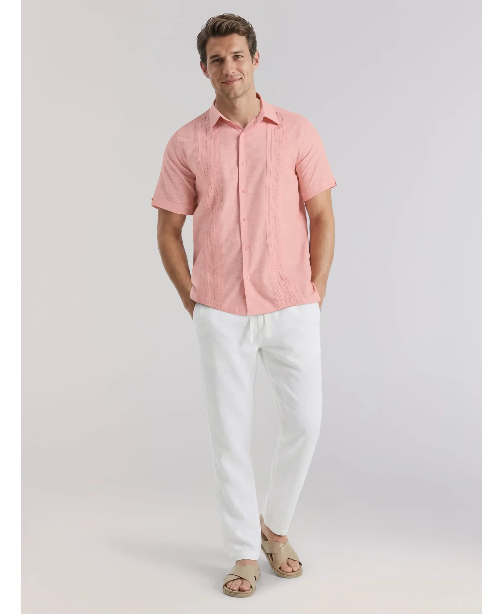Shop Cubavera Men's Linen-Blend Core Drawstring Pants
