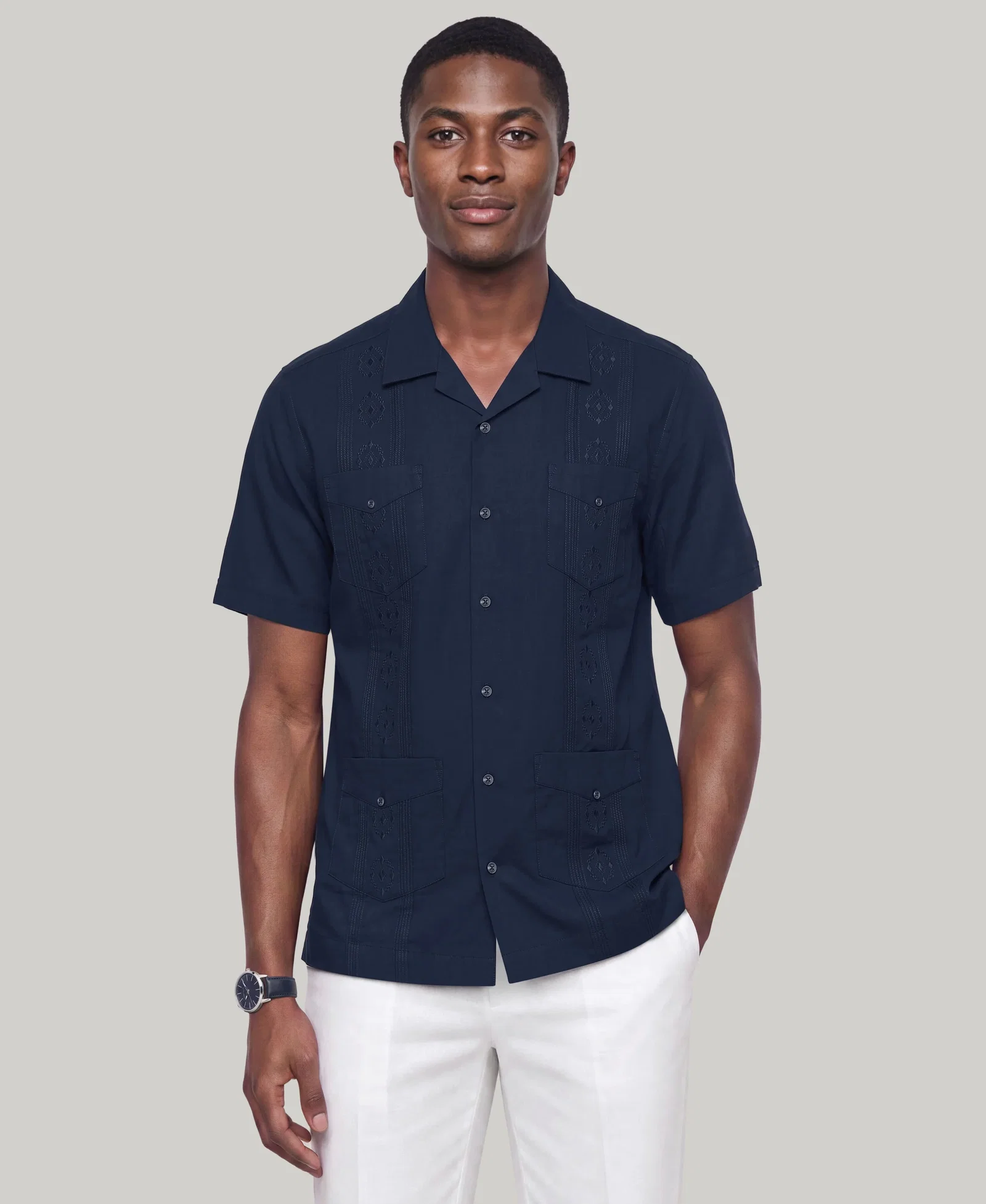 Image of Authentic Embroidered Guayabera Shirt