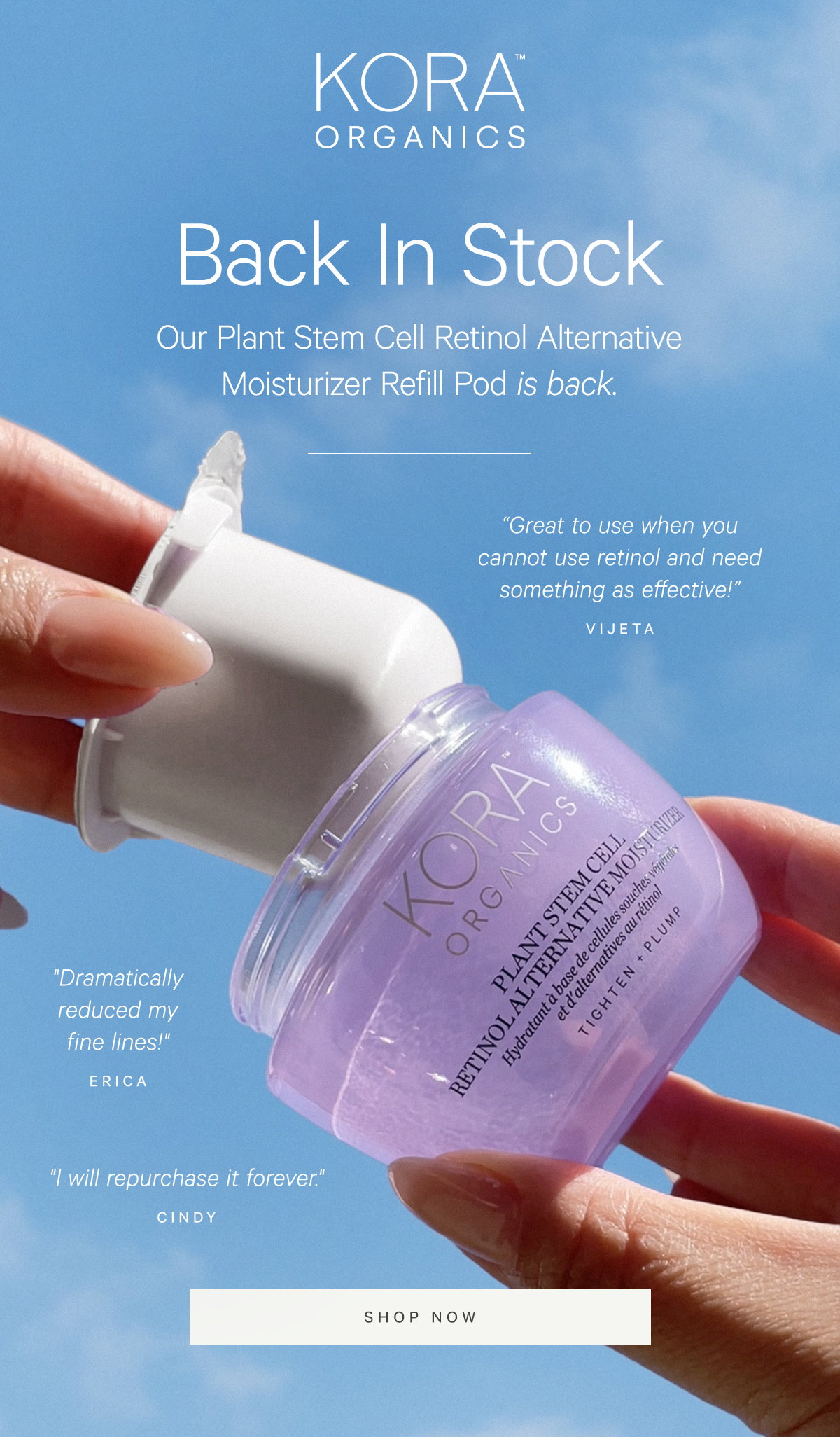 Our Plant Stem Cell Retinol Alternative Moisturizer Is Back in Stock