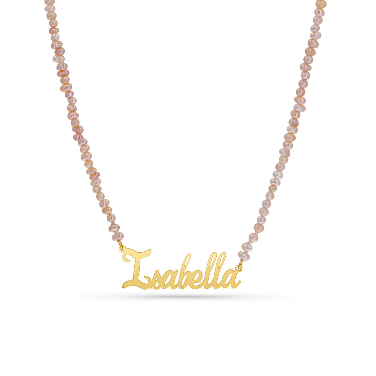 Image of Pink Pearl Name Necklace