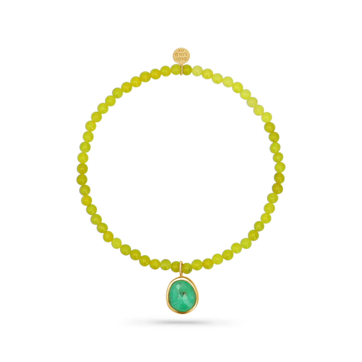 Image of Lemon Jade Gemstone Drop Bead Stretch Bracelet