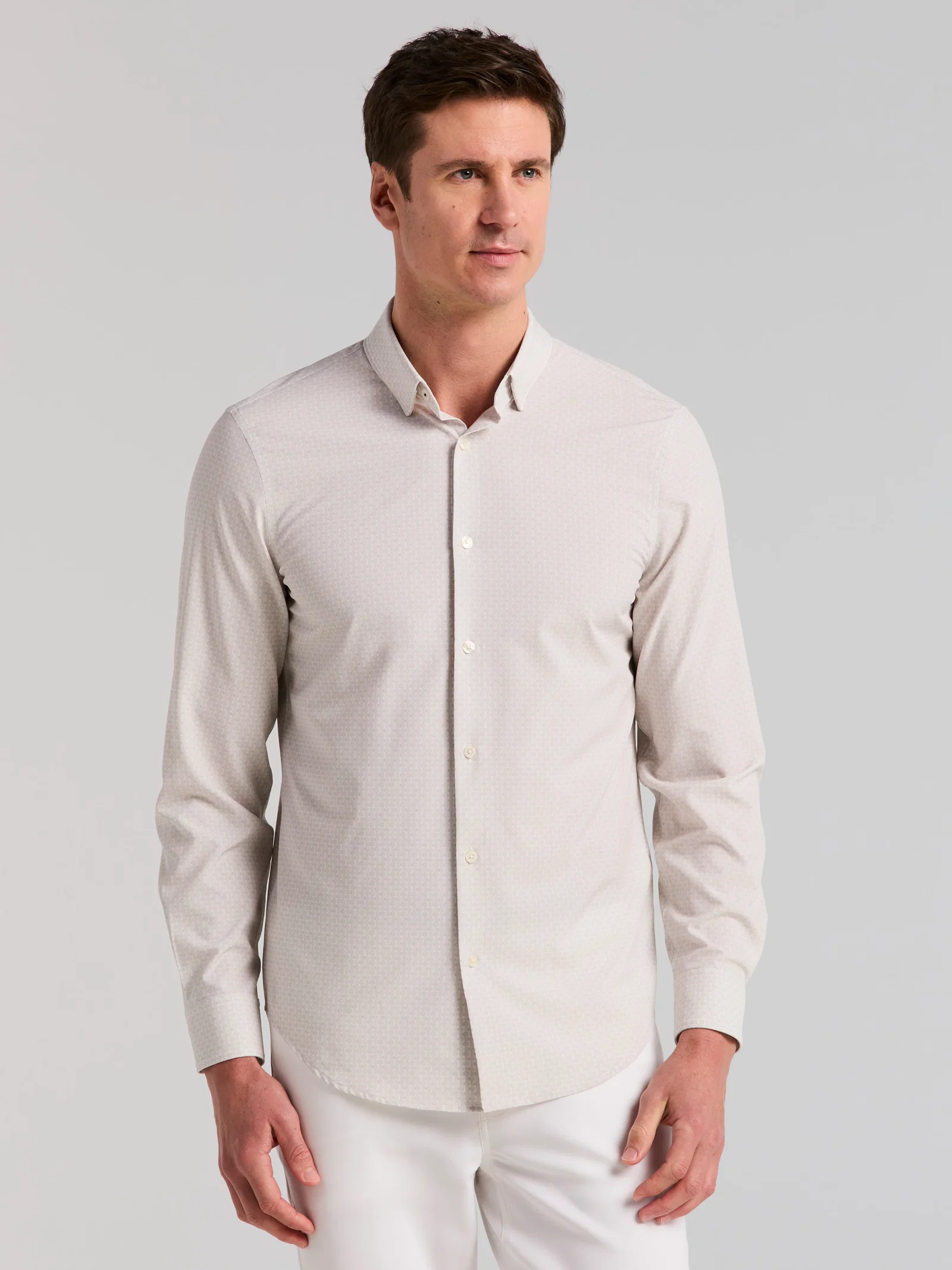 Slim Fit Total Stretch Stripe Dot Shirt